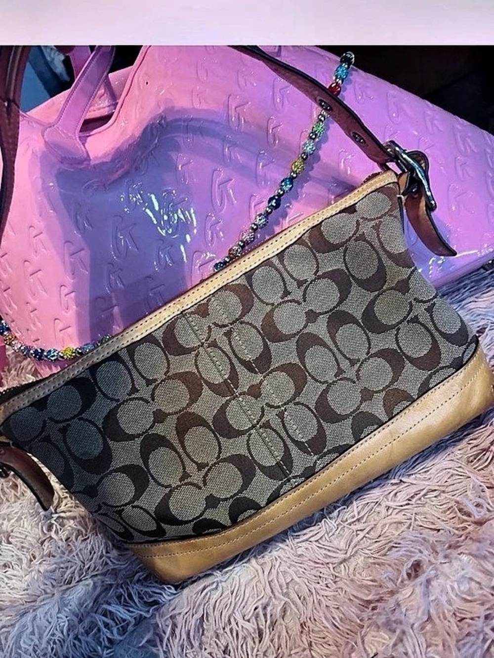 Vintage COACH Signature Hampton tassel bag